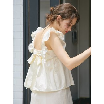 벰버 RUFFLE TIERED SLEEVELESS ONEPIECE_CREAM