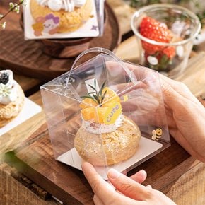 투명 사각 쿠키 머핀 미니 케이크 포장 상자