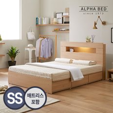 스탠다드 LED 수납침대 SS+릴리 필로우탑 독립스프링