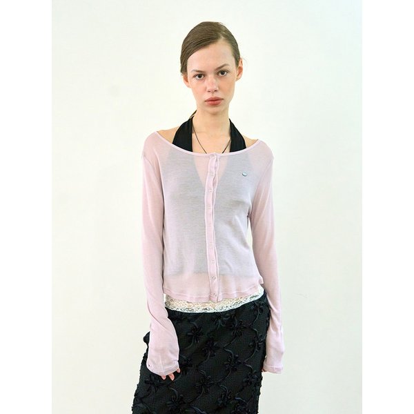 Mist boatneck snap cardigan