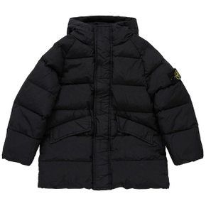 KIDS 23FW 블랙 와펜 후드 덕 다운 자켓 791640123 V0029/10A,12A