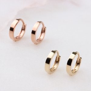 언쉬 14K 평 민자 기본 원터치 링 귀걸이 낱개 내경 5mm 7mm 8mm 3 Size