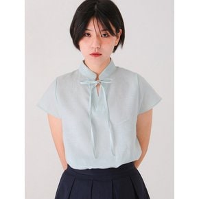 Ramie Ribbon Blouse _Lightmint