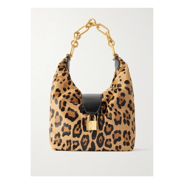 싱크 가죽 트리밍 레오파드 프린트 카프 헤어 숄더 백 46376663162839930