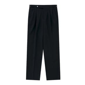 Wool Gabardine 2Pleats relaxed Pants (Navy)