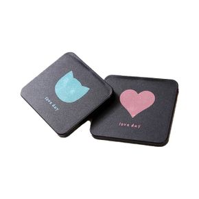 손거울 접이식 스탠드 스크럽 Love Day 화장거울 7cm X ( 2매입 )