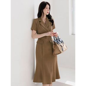 XXL까지 테일러드 카라 랩 벨트 원피스 여름 하객룩 오피스룩 데이트 모임 미시.._P392939144