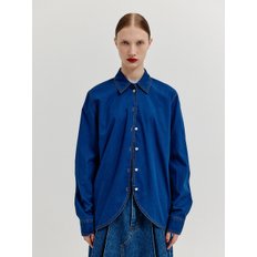 XAYA Oversized Denim Shirt - Denim Blue