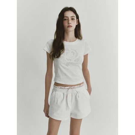 아수라 [리퍼브]SATIN JERSEY SHORTS (IVORY)