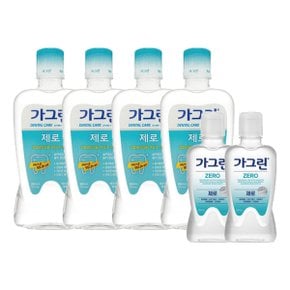 가그린 제로 가글 프라그 치태 제거 구취제거 820ml 4개 + 250ml 2개