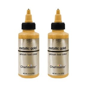 Chefmaster Airbrush Metallic Gold 쉐프마스터 에어브러쉬용 식용색소 메탈릭 골드 57g 2개