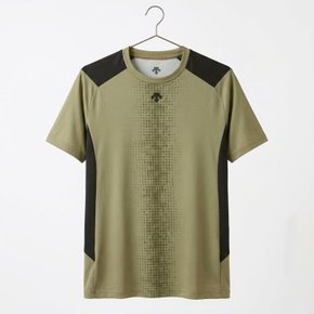 남성 컬러블럭 그래픽 반팔 티셔츠 / LIGHT KHAKI SR321TTS73-LKHK