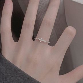 여성 묵주 반지 오픈형 묵주 반지 가느다란 데일리 심플 종교