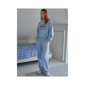 Lossy Wide String Sweat Pants sky blue