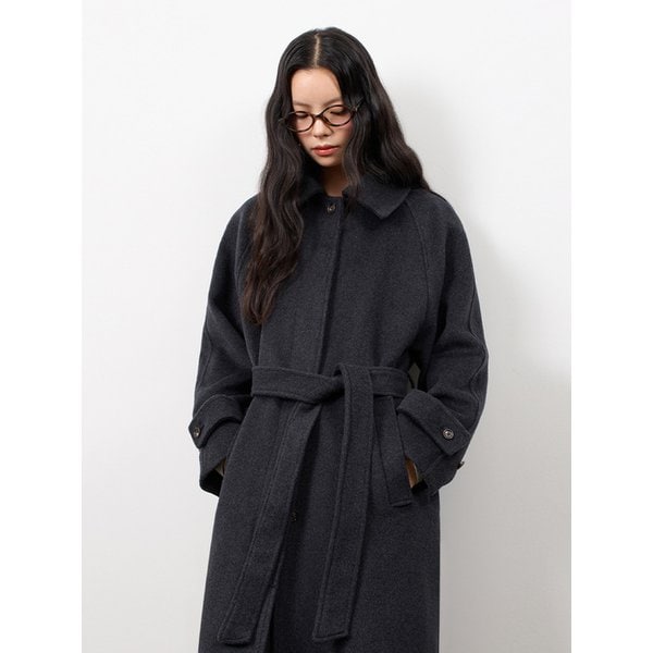 캐시미어 발마칸 로브 코트_차콜