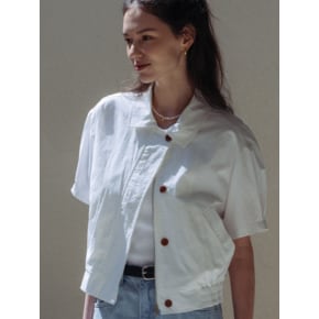 Minimal collar half blouson(Ivory)