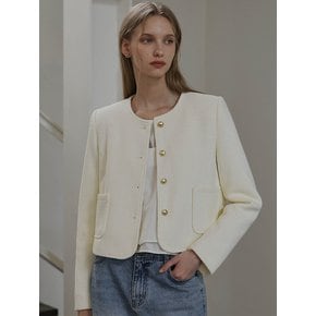 Belly Warm Tweed Jacket [Ivory]