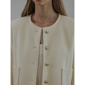 Belly Warm Tweed Jacket [Ivory]