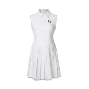 pleate mini dress white