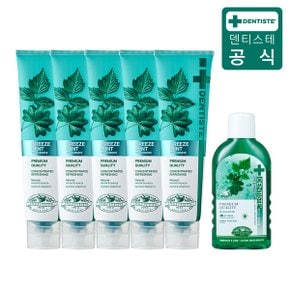 [최신상] 덴티스테 뉴브리즈민트 6종[180g×5개+오랄린스 100ml+1개]