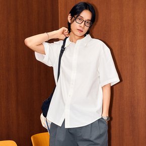 UNISEX 베이직 옥스포드 하프 셔츠 [WHITE] / SBD2U03003-MAN