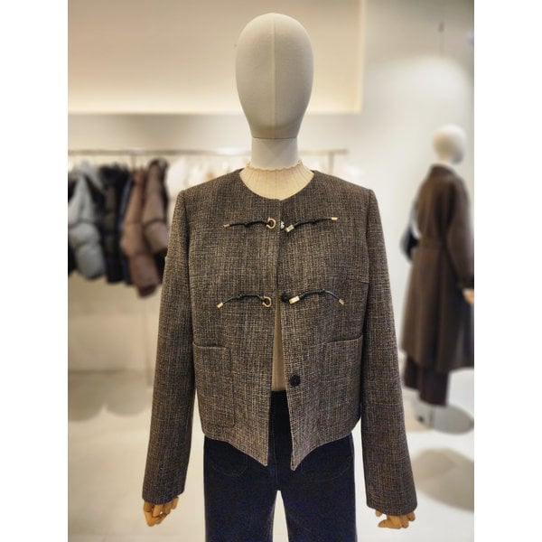 [여주점] [JJ 지고트] 여성 울 블렌드 레더 후크 재킷 GRAA0JKR21