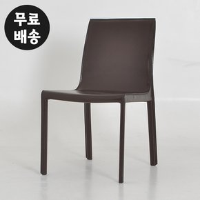 플로 가죽 식탁 의자 카페 체어 디자인 라운지 CHAIR 편한 주방 가구(다크브라운)