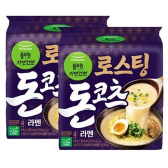  풀무원 자연건면 로스팅 돈코츠 라멘 438g (109.5g x 4개입) x 2개 총8개