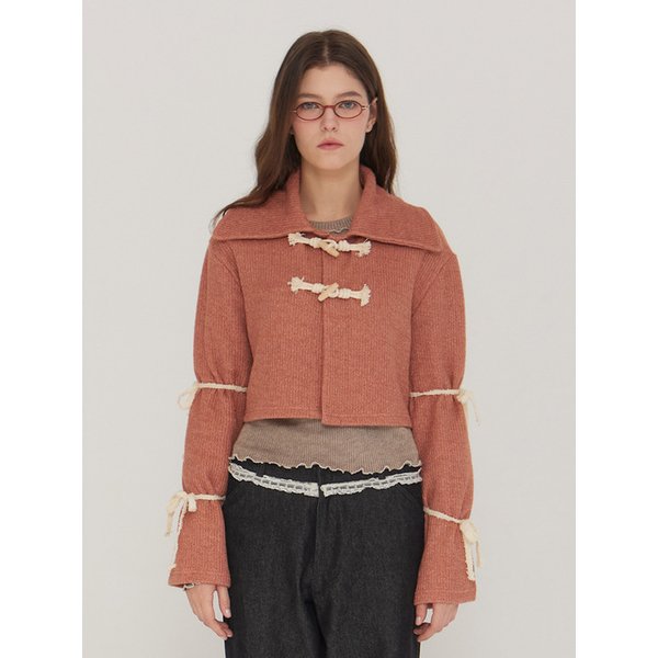 [리퍼브] MICHELLE SAILOR COLLAR CROP JACKET - CORAL