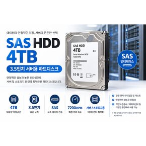 SAS 하드디스크 4TB 3.5인치 서버용 HDD 대용량 스토리지 랜덤발송