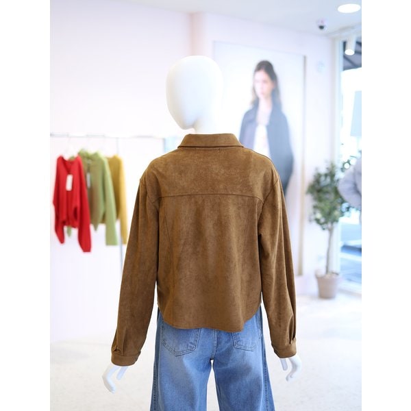 [여주점] 여성 나시 세트 스웨이드 숏 셔츠 YW6SB703