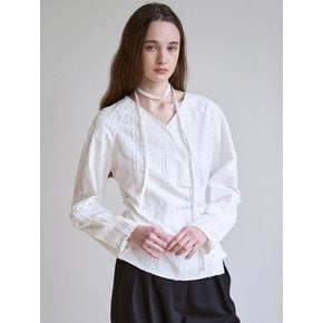 Bella Cotton Wrap Blouse (White)