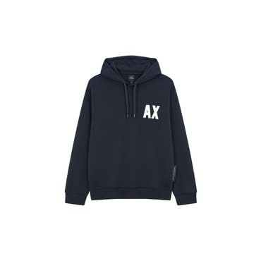 ARMANI EXCHANGE AX 남성 빅 로고 패치 후드 티셔츠_네이비(A413331023)