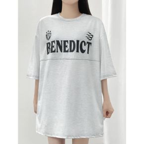 남녀공용 베네딕트 프린팅 오버핏 라운드넥 반팔 티셔츠_P403526289