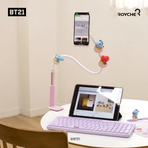 라인프렌즈 BT21 베이비 구즈넥 휴대폰 거치대 자바라 책상 침대