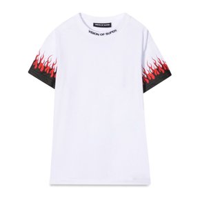 [해외배송] 비전오브슈퍼 더블 플레임 반팔티셔츠 VOS KW1DOUBLEK WHITE
