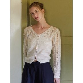 HAIRY CABLE CARDIGAN (OATMEAL)
