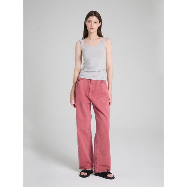 Washed tuck pocket pants_pink