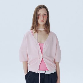 Lantern Sleeve Cardigan_LIGHT PINK