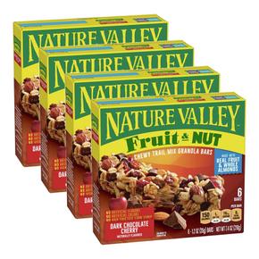 [해외직구] Nature Valley 네이처입밸리 후루츠 앤 넛 바 다크 초콜릿 체리 35g 6입 4팩