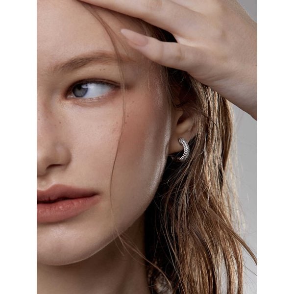 Pave One Touch Hoop Earrings