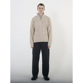 Modal Knit Half Zip-up (Oatmeal)