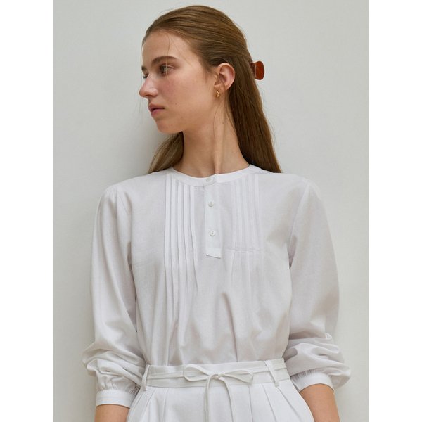 로넌 핀턱 블라우스 화이트 J1932