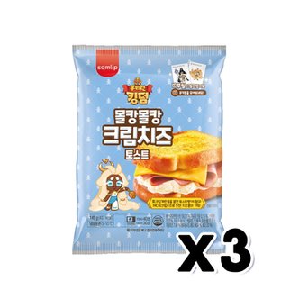  쿠키런 몰캉몰캉 크림치즈토스트 띠부씰포함 베이커리빵 145g x 3개