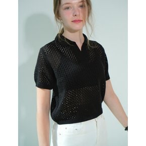 Summer Punching Collar Knit (Black)