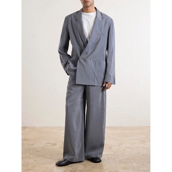 더블브레스트 실크 블렌드 블레이저 46376663162991231