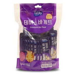 D17 고양이 테비 바게트 치킨 연어 퓨레 10g x40p