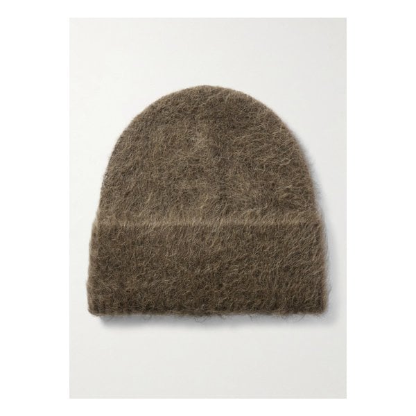 브러시드 알파카 혼방 비니 밀리터리 그린 46376663162927142