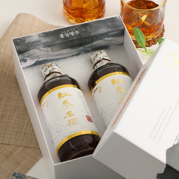 홍삼명주 [전통주 선물] 기운 한 모금, 홍삼명주 500ml*2병 SET 14도