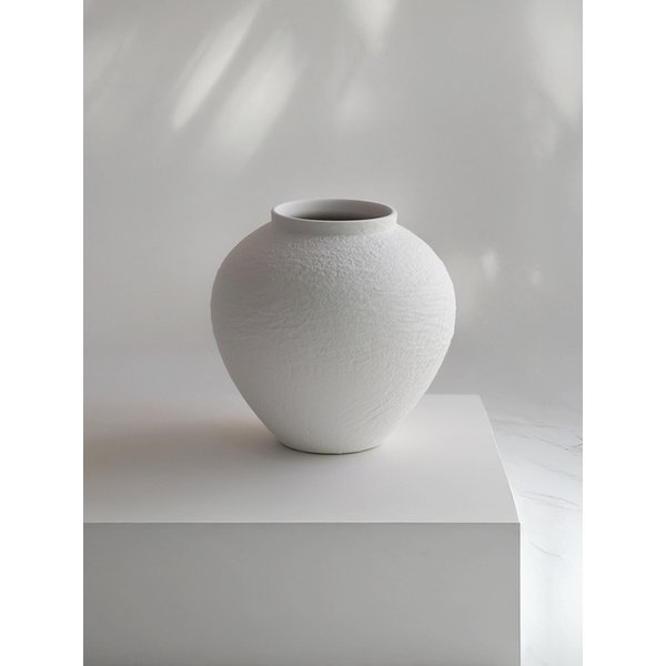 설월 백자 달항아리 도자기 오브제 화기 세라믹 화병